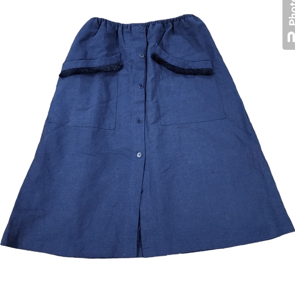 REFORMATION linen, elastic waist, button front skirt - size Medium